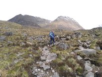 Climbing towards Tom na Gruagaich Climbing towards Tom na Gruagaich