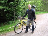 Booted up with bike at Old Bridge of Tilt Booted up with bike at Old Bridge of Tilt