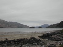 The beach at Barrisdale and Corr Eileanan The beach at Barrisdale and Corr Eileanan