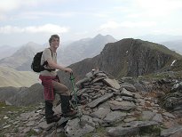 At the summit, the South-east Top and Sgurr na Ciche beyond At the summit, the South-east Top and Sgurr na Ciche beyond