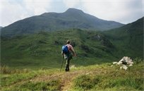 Alasdair setting off for the Forcan Ridge, Faochag behind Alasdair setting off for the Forcan Ridge, Faochag behind