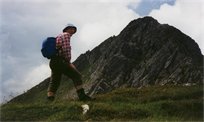Alasdair at the foot of the Forcan Ridge Alasdair at the foot of the Forcan Ridge